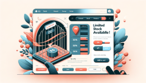 ecommerce website displaying a product page, similar in design and color to the previously created images. The page should focus on showing available