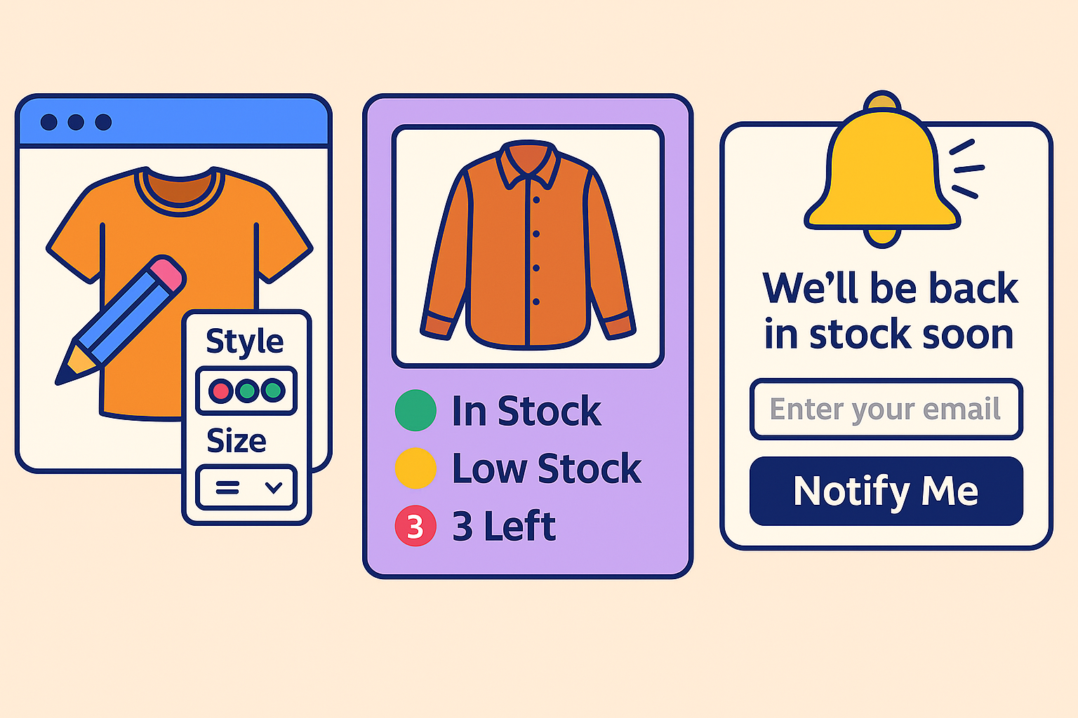 low stock, custom fields, waitlist, restock and back in stock Shopify apps