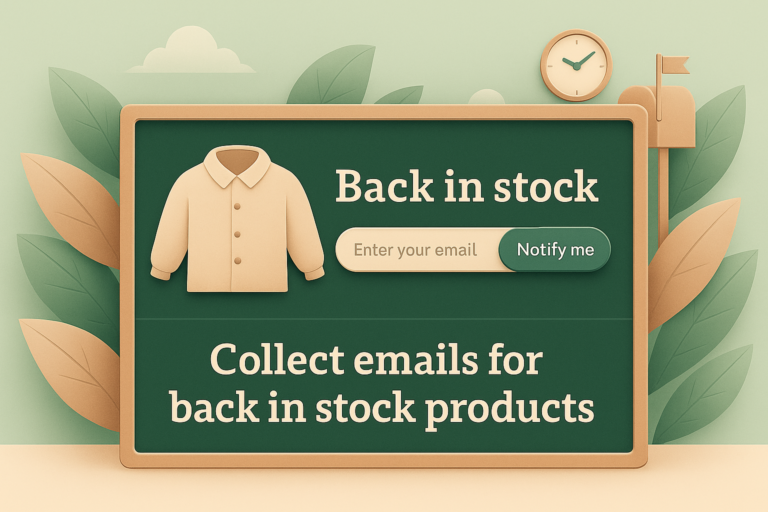 collect email for back in stock products