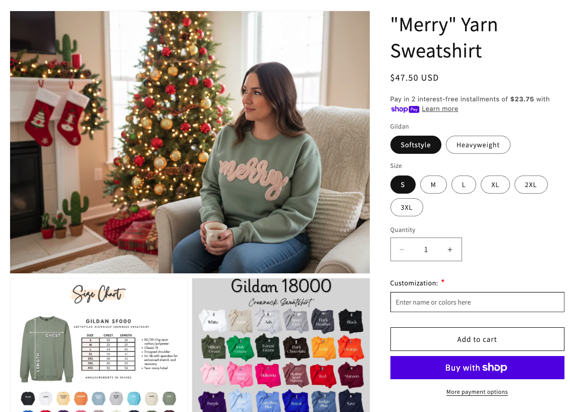 add custom fields to product pages in Shopify