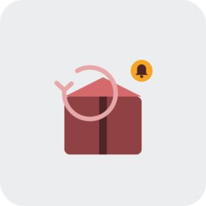 best shopify back in stock apps shown as a box with a return arrow and an amber notification bell