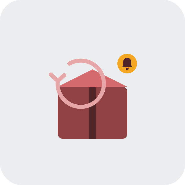 best shopify back in stock apps shown as a box with a return arrow and an amber notification bell