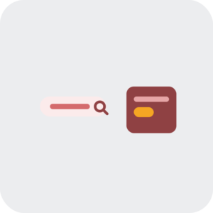 customly alternative shown as a search bar correcting to a simpler amber-accented app card