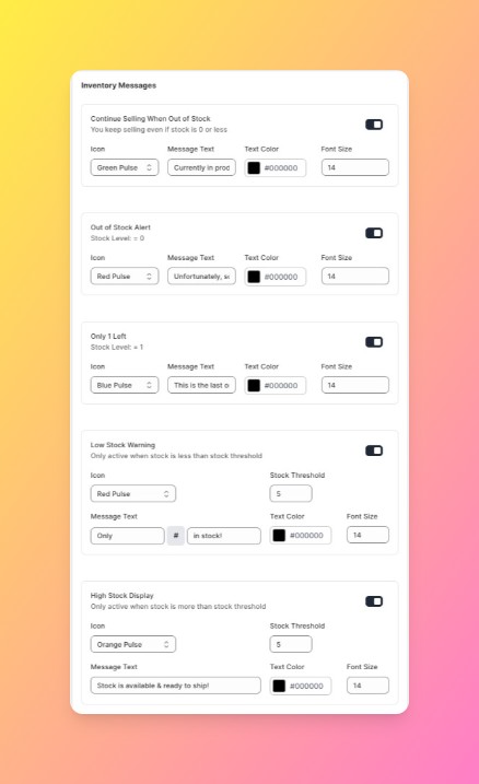 Shopify Low Stock Badge Customization