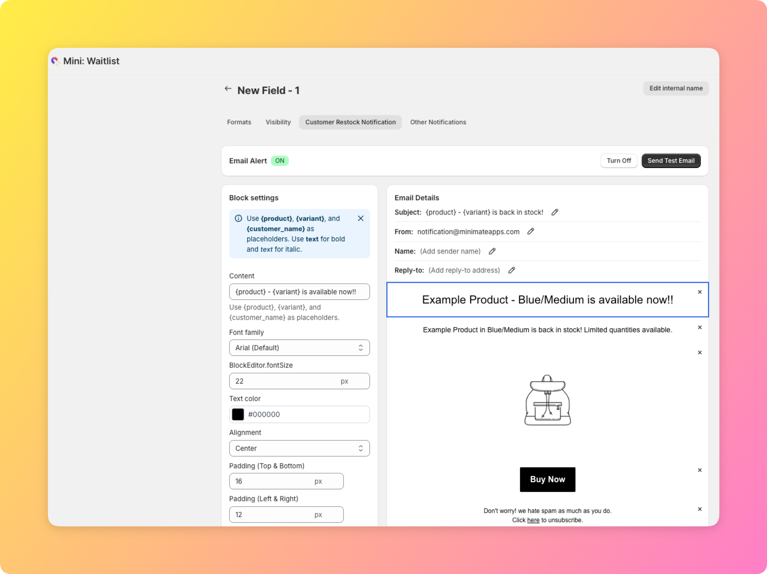 Email vs SMS Restock Notifications