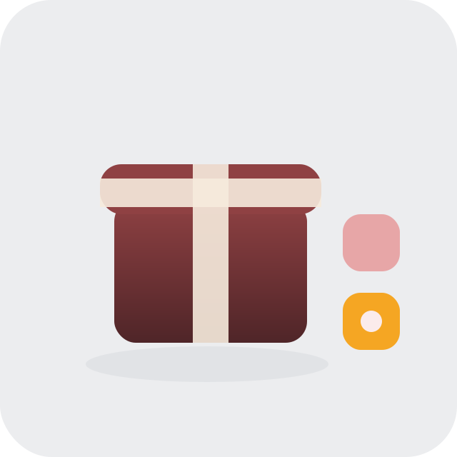 shopify gift box store custom options: a wrapped gift box with size and wrap-style option chips